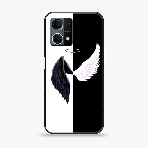 Oppo Reno 7/ F21 Pro 4GAngel Wings 2.0 Design 5 Premium Printed Glass soft Bumper shock Proof Case CS-28596