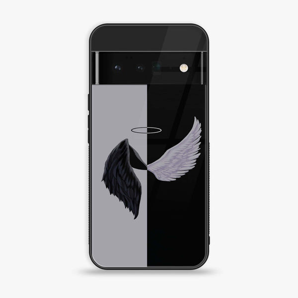 Google Pixel 6 - Angel Wings 2.0 Series  Design 5 - Premium Printed Glass soft Bumper shock Proof Case CS-19991