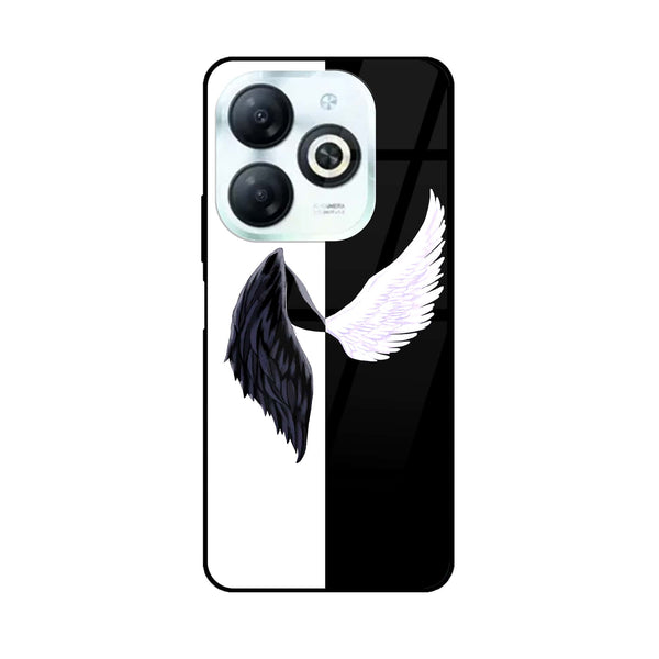 Infinix Smart 8 / hot 40i  - Angel Wings 2.0 Design 5 - Premium Printed Glass soft Bumper shock Proof Case  CS-24480