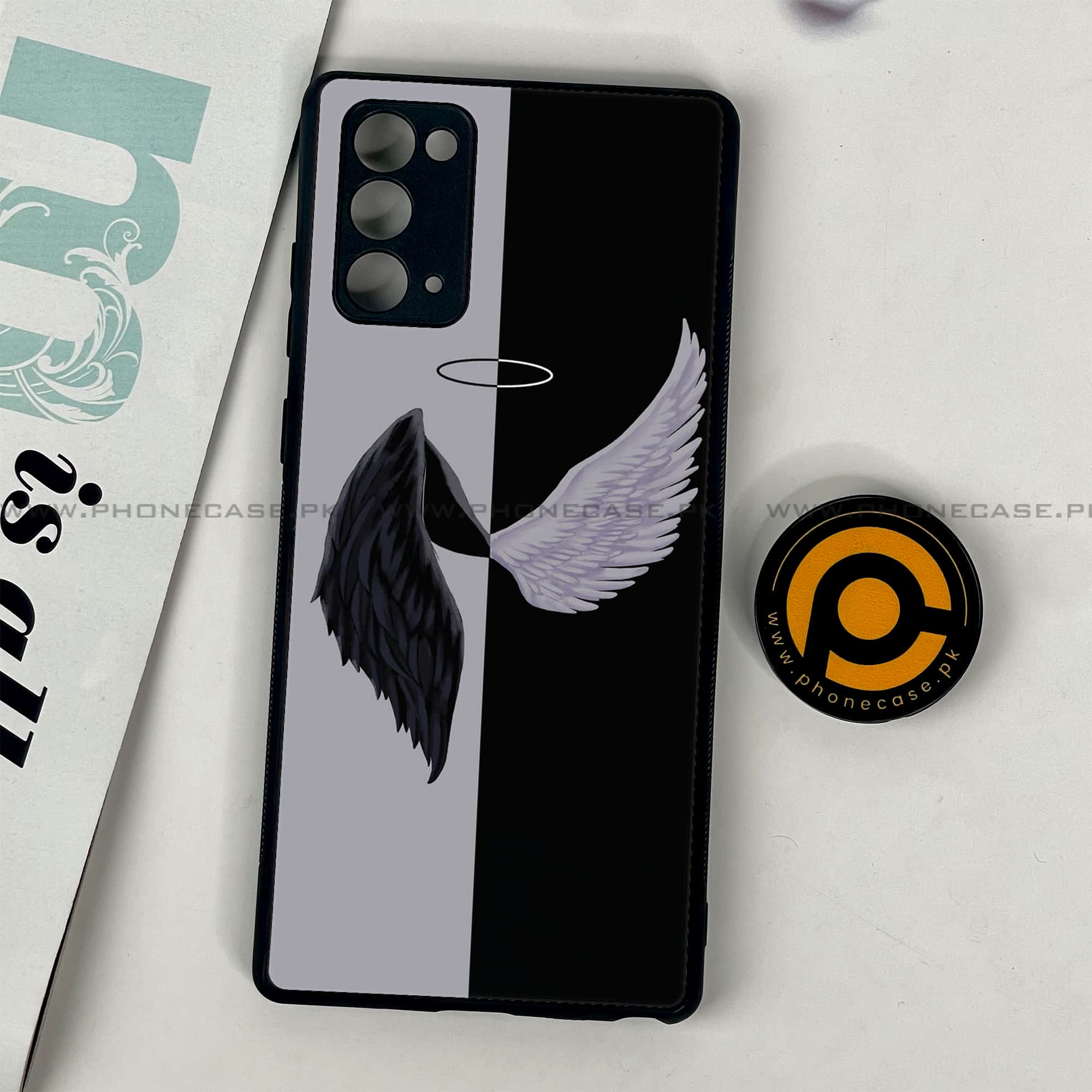 Samsung Galaxy Note 20 - Angel Wings 2.0 Series - Premium Printed Glass soft Bumper shock Proof Case