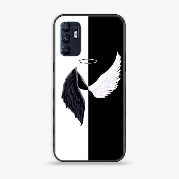 Oppo Reno 6 - Angel Wings 2.0 Design 5 - Premium Printed Glass soft Bumper shock Proof Case CS-13847