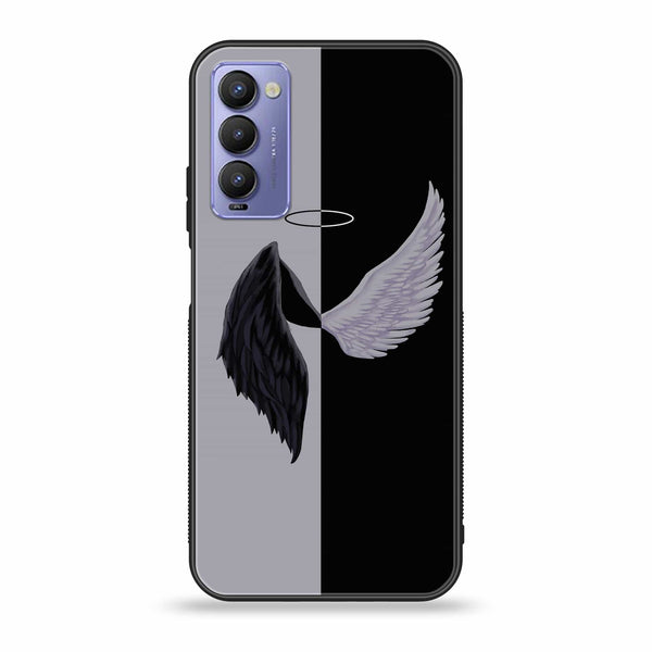 Tecno Camon 18P Angel Wings 2.0 Design 5 Premium Printed Glass soft Bumper shock Proof Case CS-14904