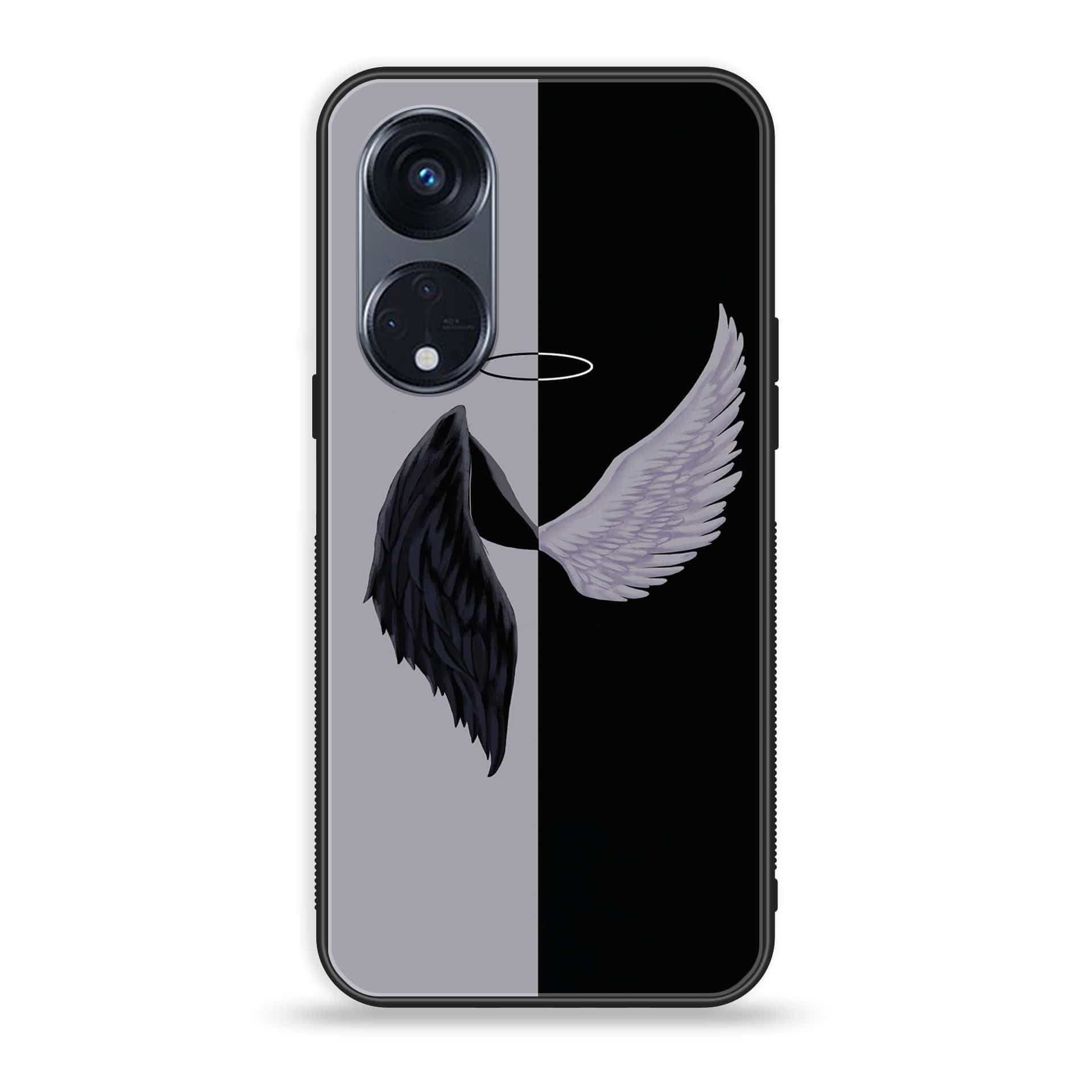 OPPO Reno 8T 5G - Angel Wings 2.0 Series - Premium Printed Glass soft Bumper shock Proof Case