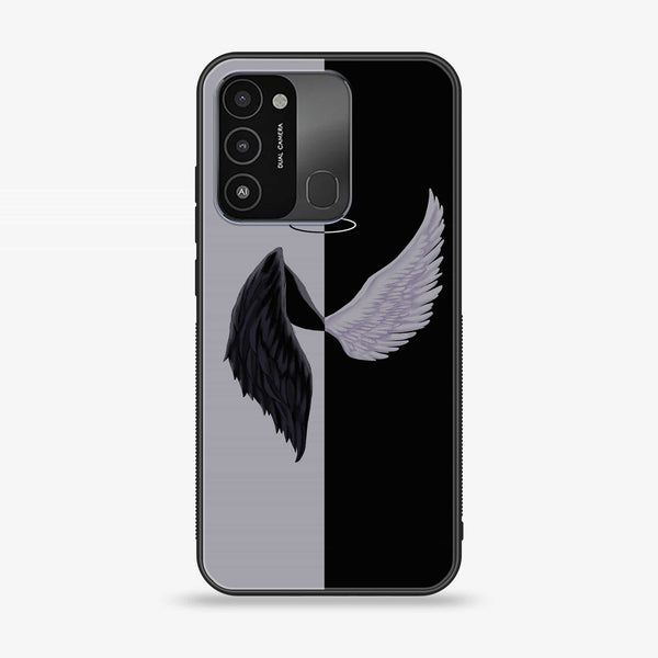 Tecno Spark 8C  Angel Wings 2.0 Design 5 Premium Printed Glass soft Bumper shock Proof Case CS-19693