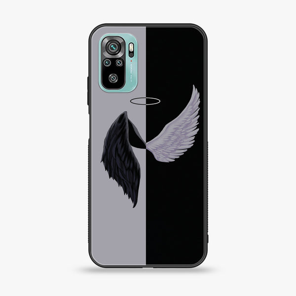Xiaomi Redmi Note 10- Angel Wings 2.0 design 5 - Premium Printed Glass soft Bumper shock Proof Case CS-36826