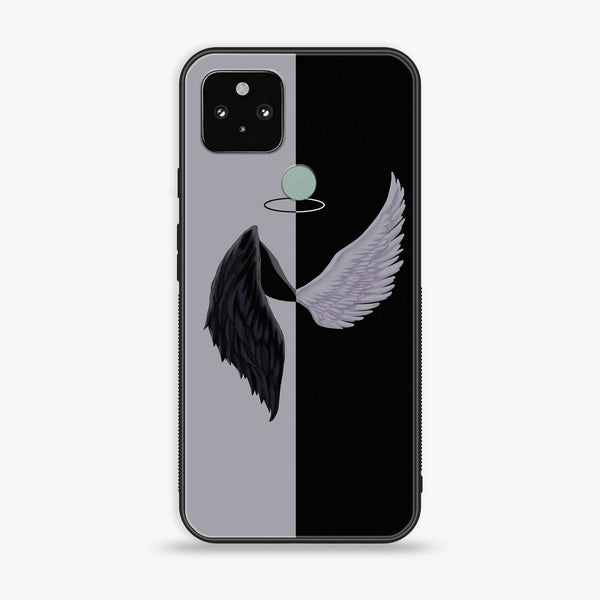 Google Pixel 5a - Angel Wings 2.0 Design 5- Premium Metal Printed soft Bumper Shock Proof Case CS-45695
