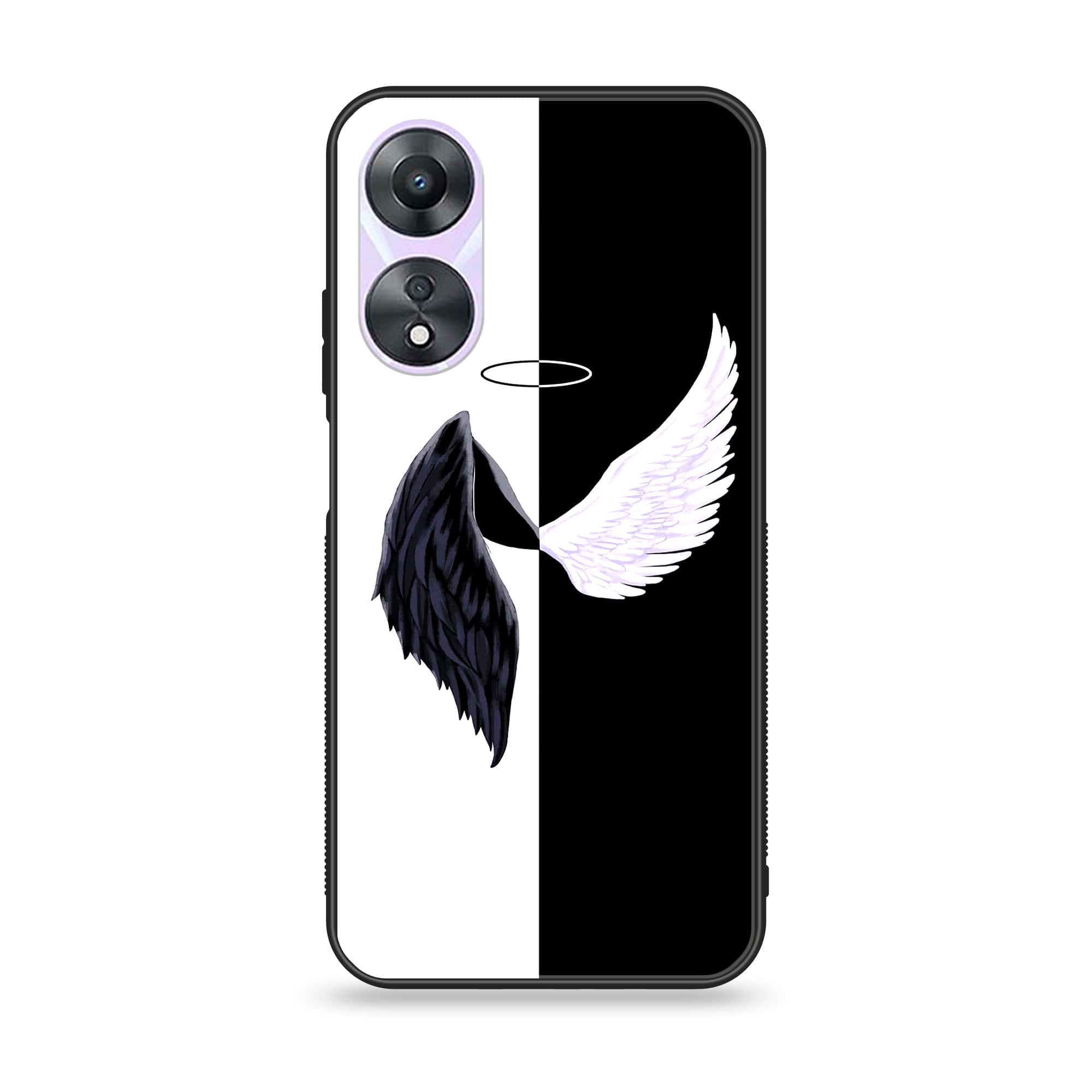 Oppo A78 4G - Angel Wings 2.0 Series - Premium Printed Glass soft Bumper shock Proof Case