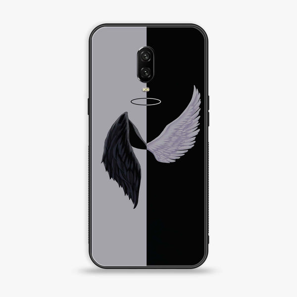 OnePlus 6T - Angel Wings 2.0 Design 5- Premium Printed Glass soft Bumper shock Proof Case CS-10678 CS-11375