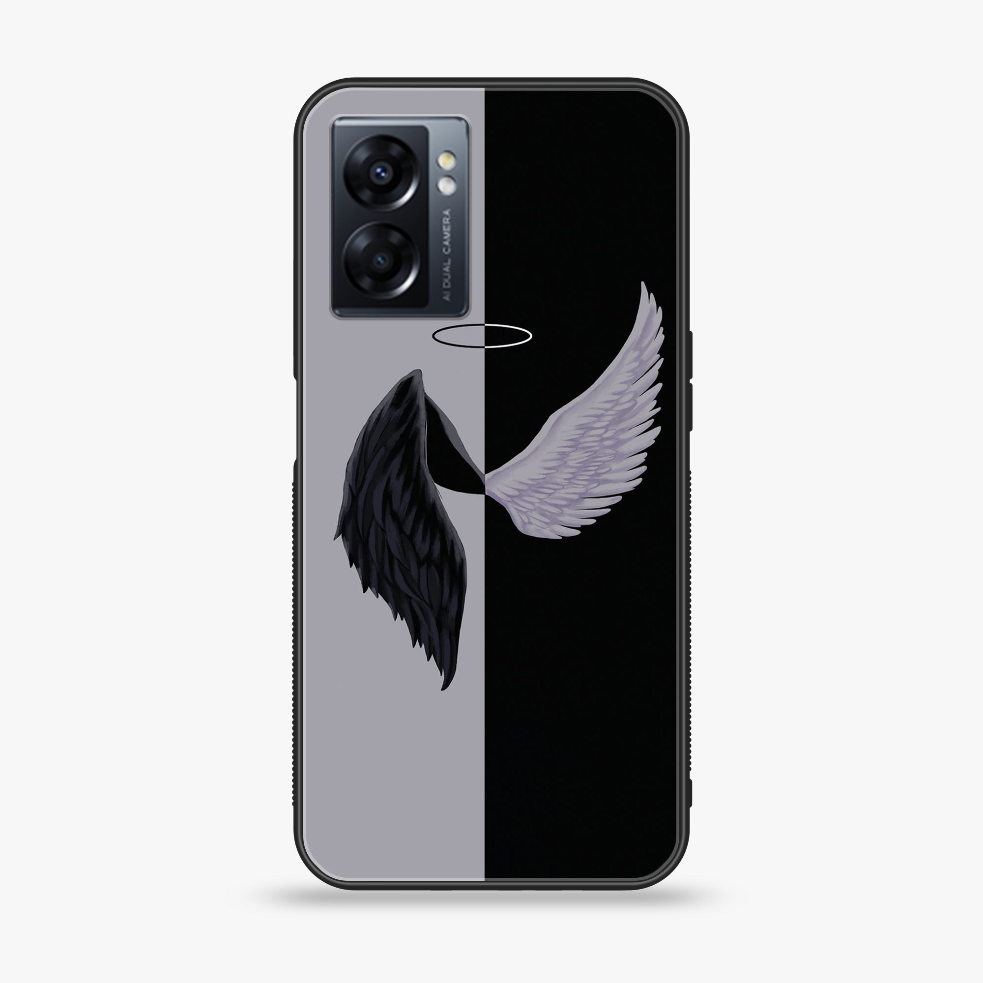Oppo A77 4G - Angel Wings 2.0 Series - Premium Metal Printed soft Bumper shock Proof Case