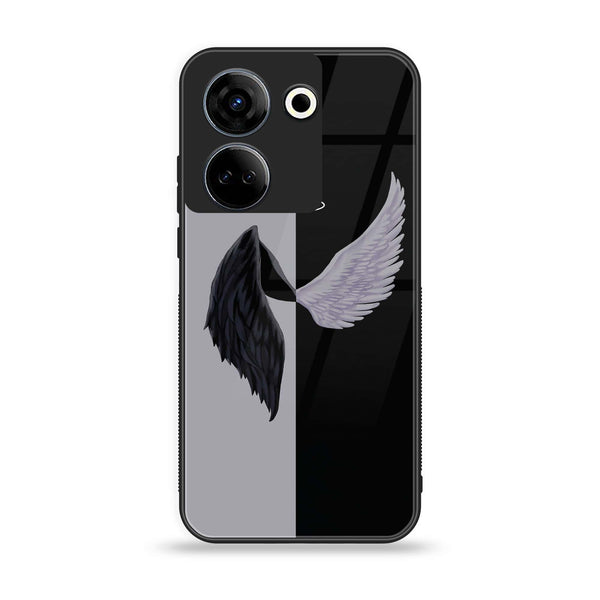 Tecno Camon 20 - Angel Wings 2.0 Design 5 - Premium Printed Glass soft Bumper shock Proof Case CS-21353