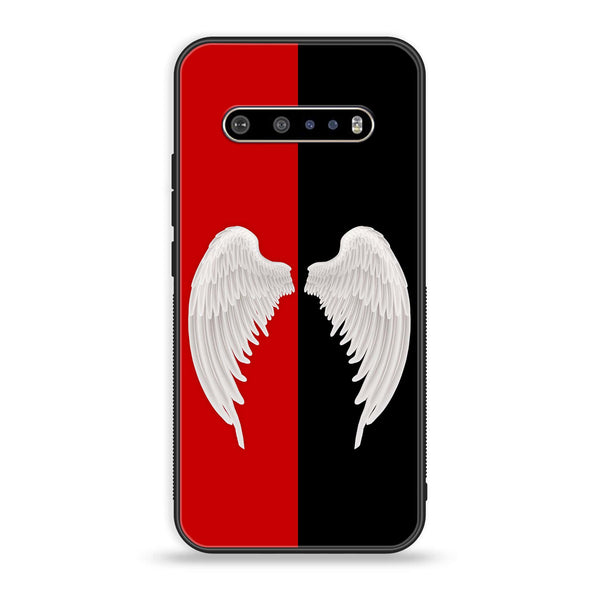 LG V60 Angel Wings 2.0 Design 4 Premium Printed Glass soft Bumper shock Proof Case CS-36204