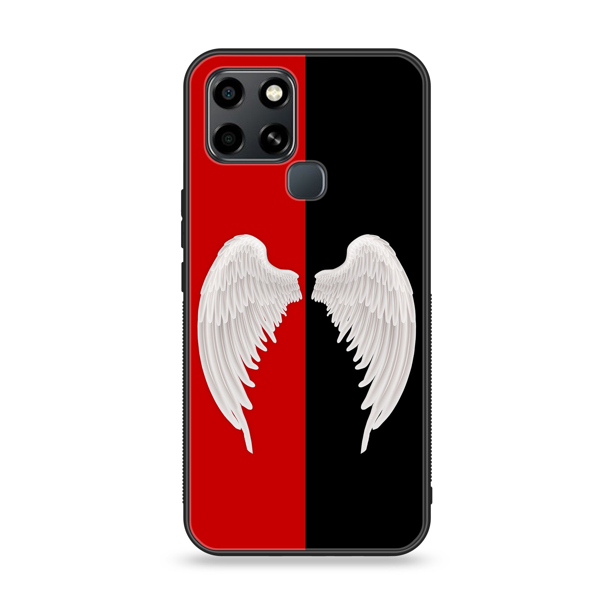 Infinix Smart 6 HD - Angel Wings 2.0 Series - Premium Printed Glass soft Bumper shock Proof Case
