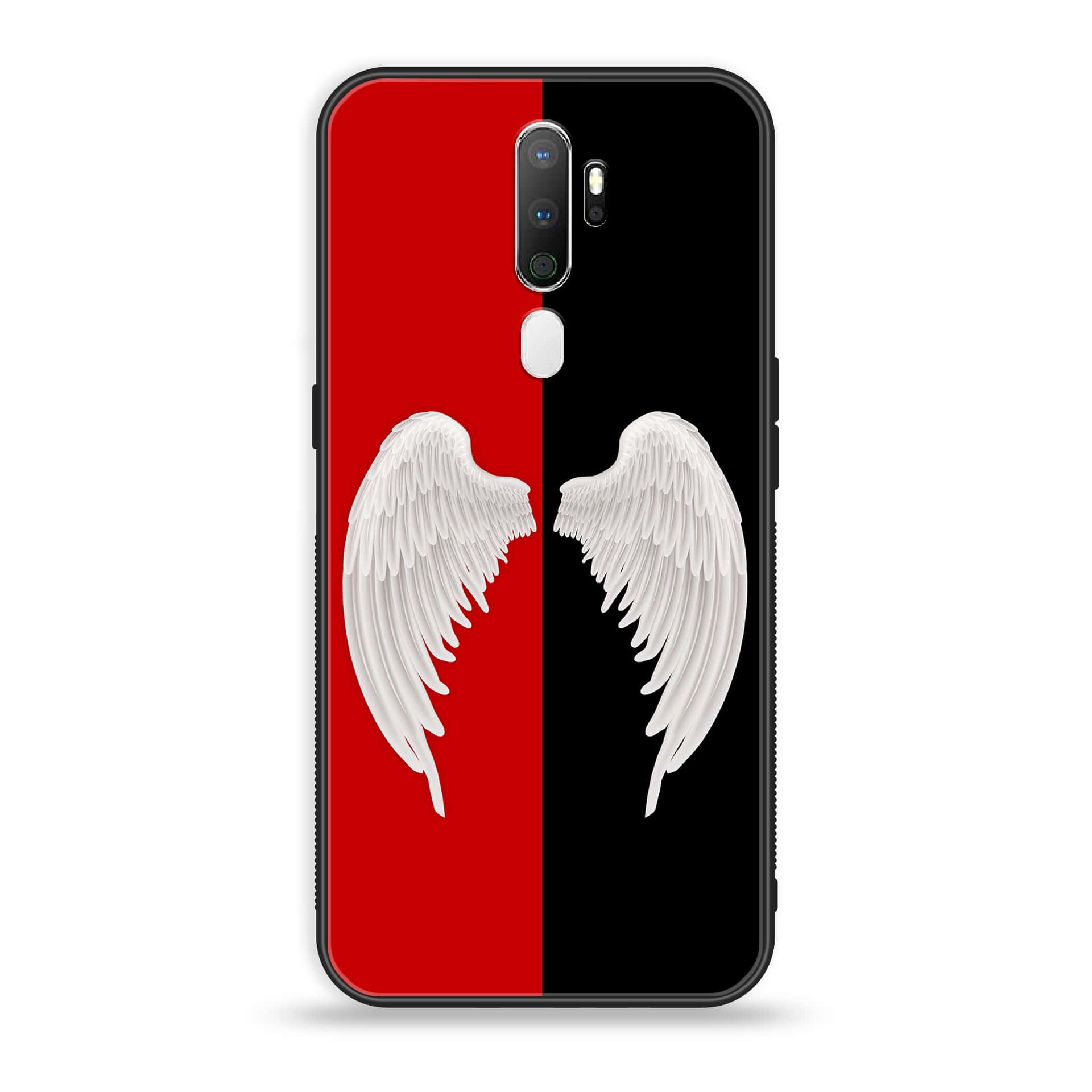 Oppo A9 2020 Angel Wings 2.0 Series Premium Printed Glass soft Bumper shock Proof Case