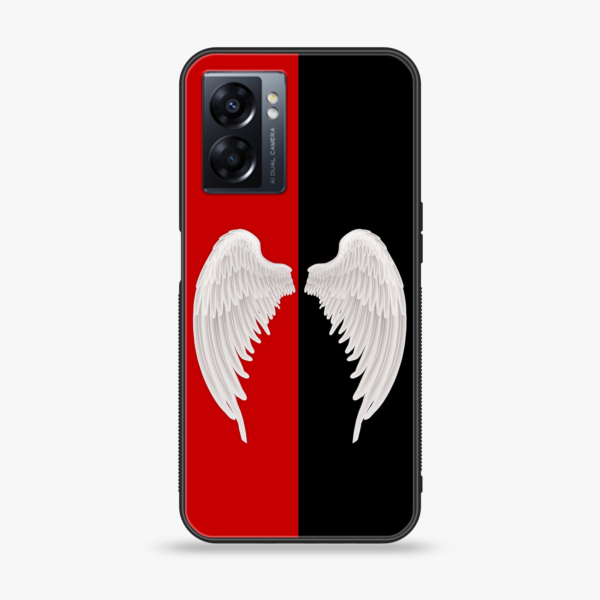 Oppo A77 4G - Angel Wings 2.0 Series - Premium Metal Printed soft Bumper shock Proof Case