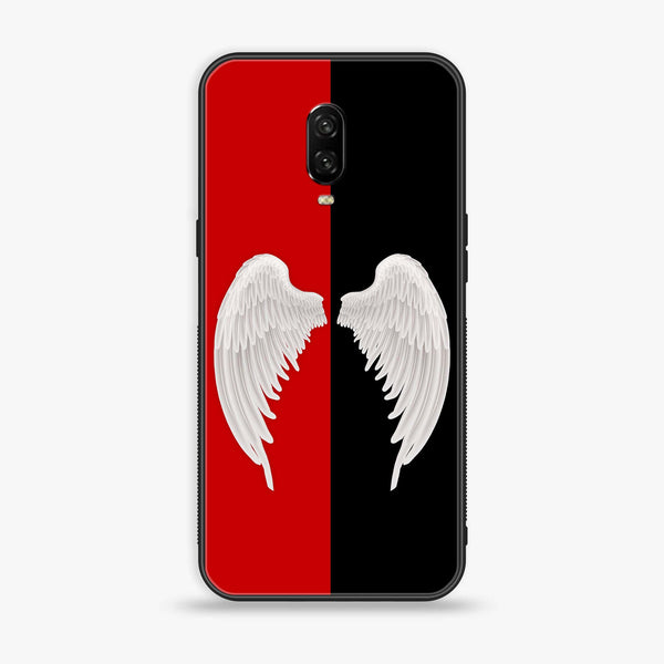 OnePlus 6T - Angel Wings 2.0 Design 4- Premium Printed Glass soft Bumper shock Proof Case CS-10681