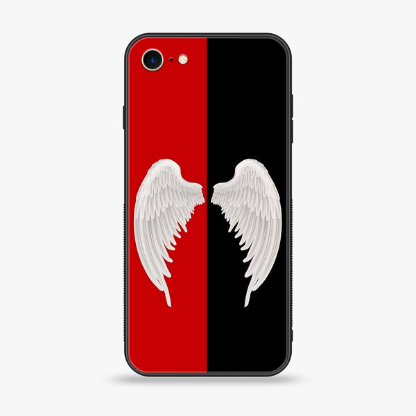 iPhone 7 /8 / SE 2020/ SE 2022 - Angel wings 2.0 Design 4  - Premium Printed Glass soft Bumper shock Proof Case CS-23946