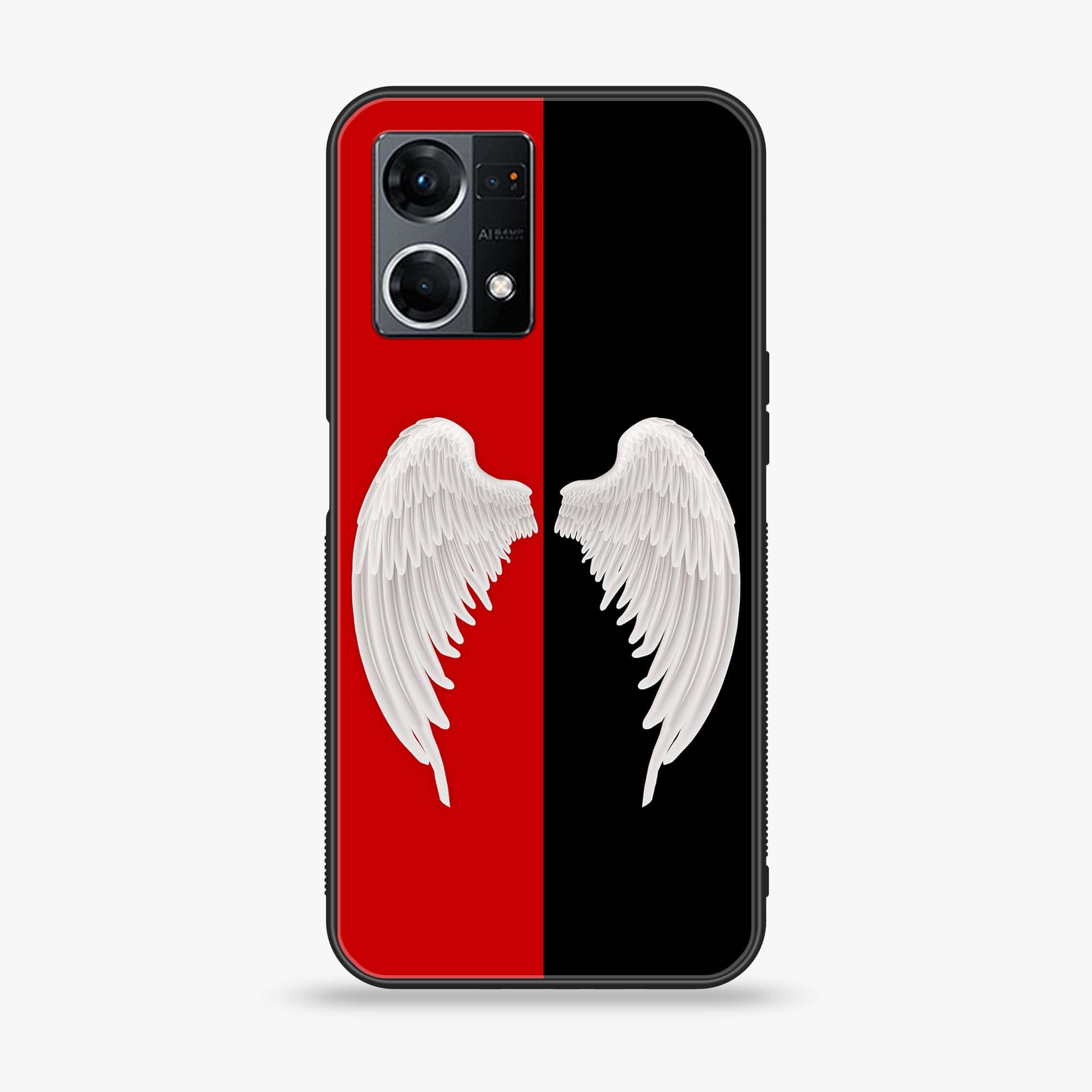 Oppo F21 Pro 4G Angel Wings 2.0 Series  Premium Printed Glass soft Bumper shock Proof Case