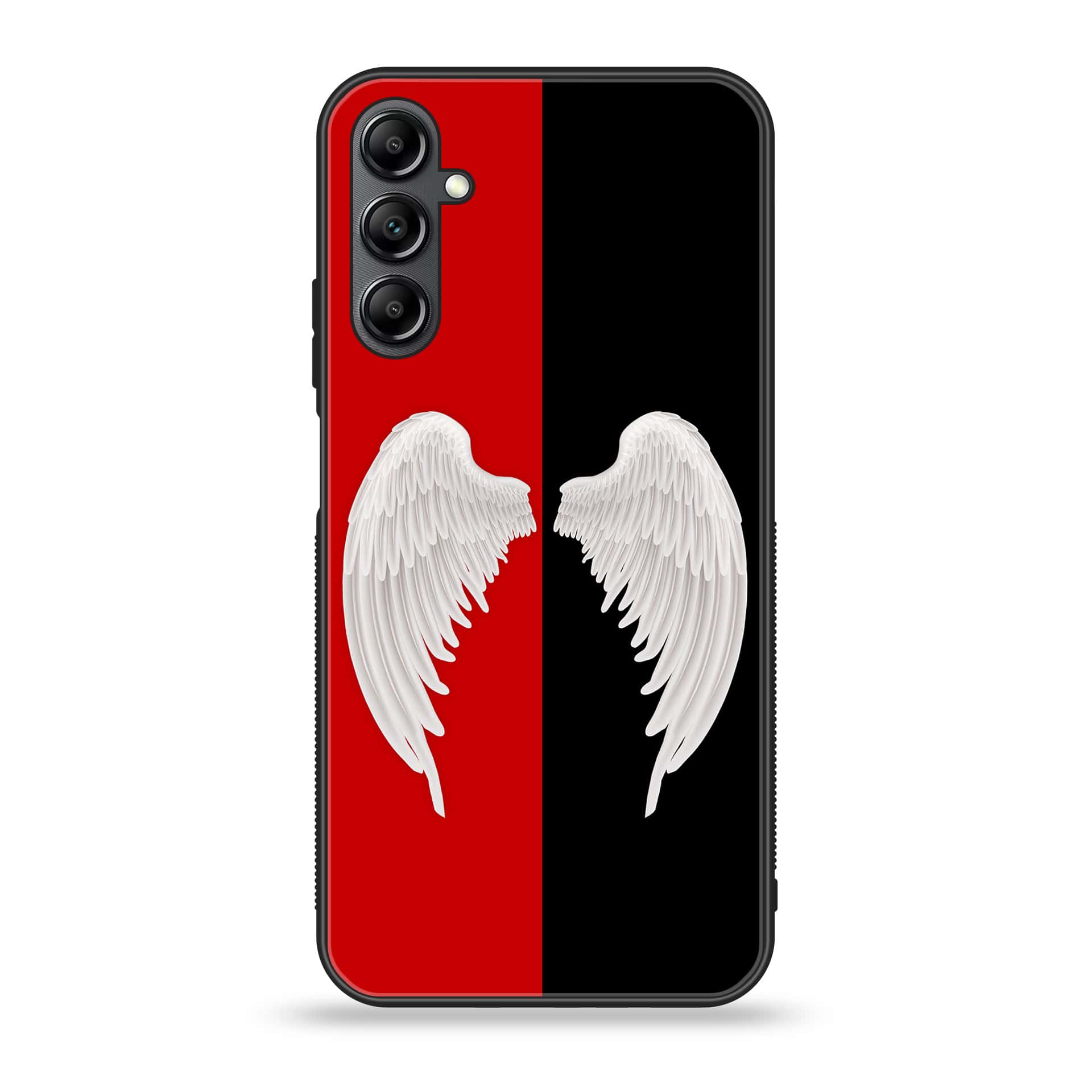 Samsung Galaxy A14 - Angel Wings 2.0 Series - Premium Printed Glass soft Bumper shock Proof Case