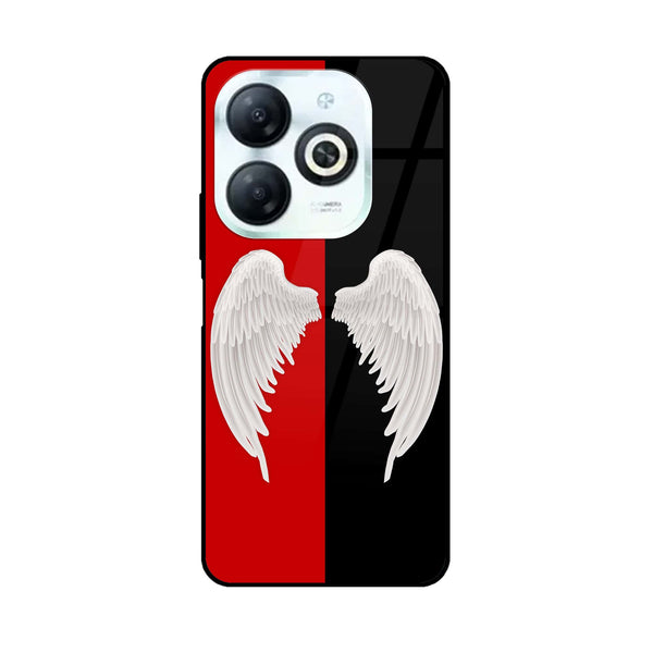 Infinix Smart 8 /Infinix Hot 40i - Angel Wings 2.0 Design 4- Premium Printed Glass soft Bumper shock Proof Case CS-11688