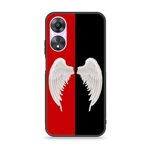 Oppo A58 - Angel Wings 2.0 Design 4- Premium Printed Glass soft Bumper shock Proof Case CS-10982 CS-11892