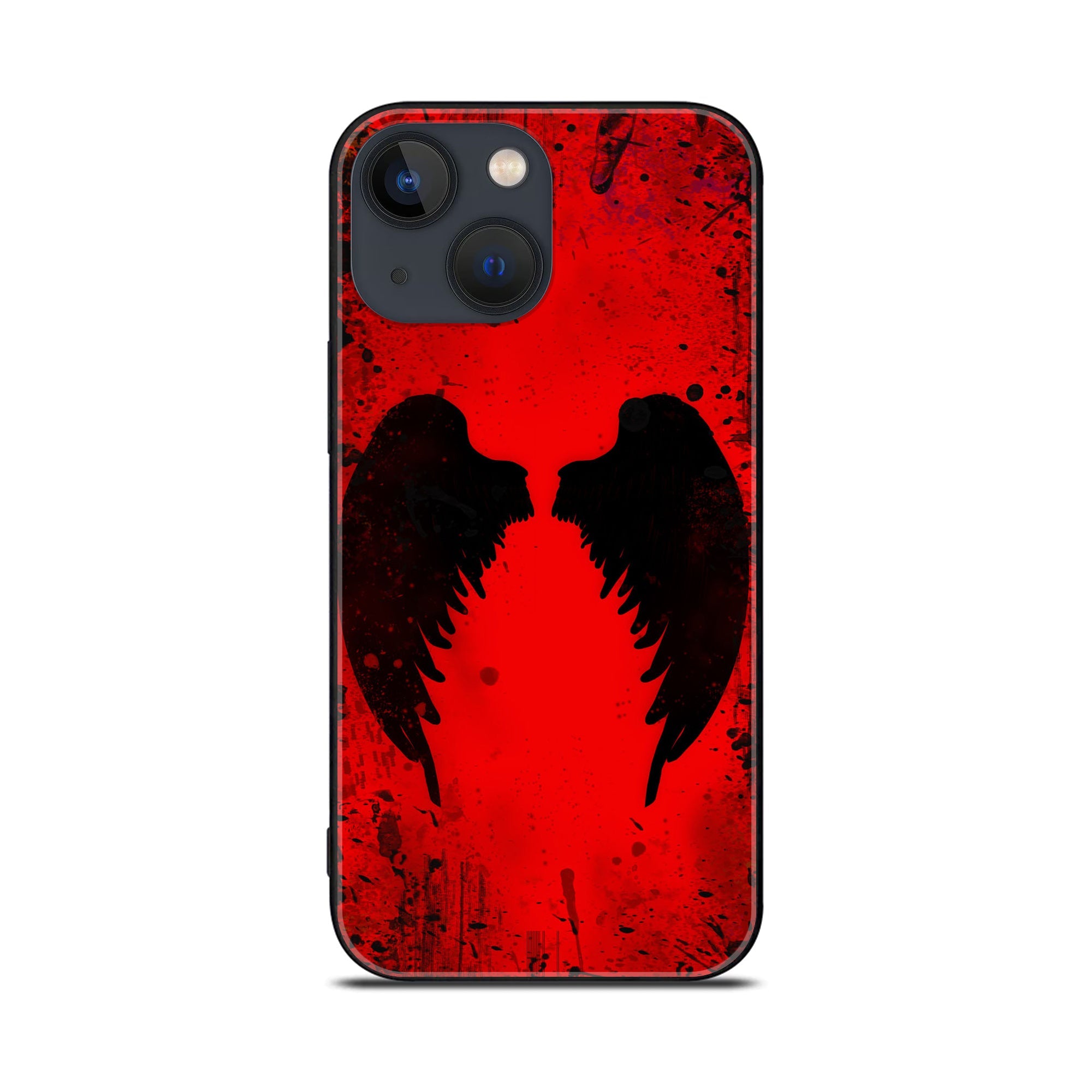 iPhone 14  - Angel Wings 2.0 Series - Premium Printed Glass soft Bumper shock Proof Case
