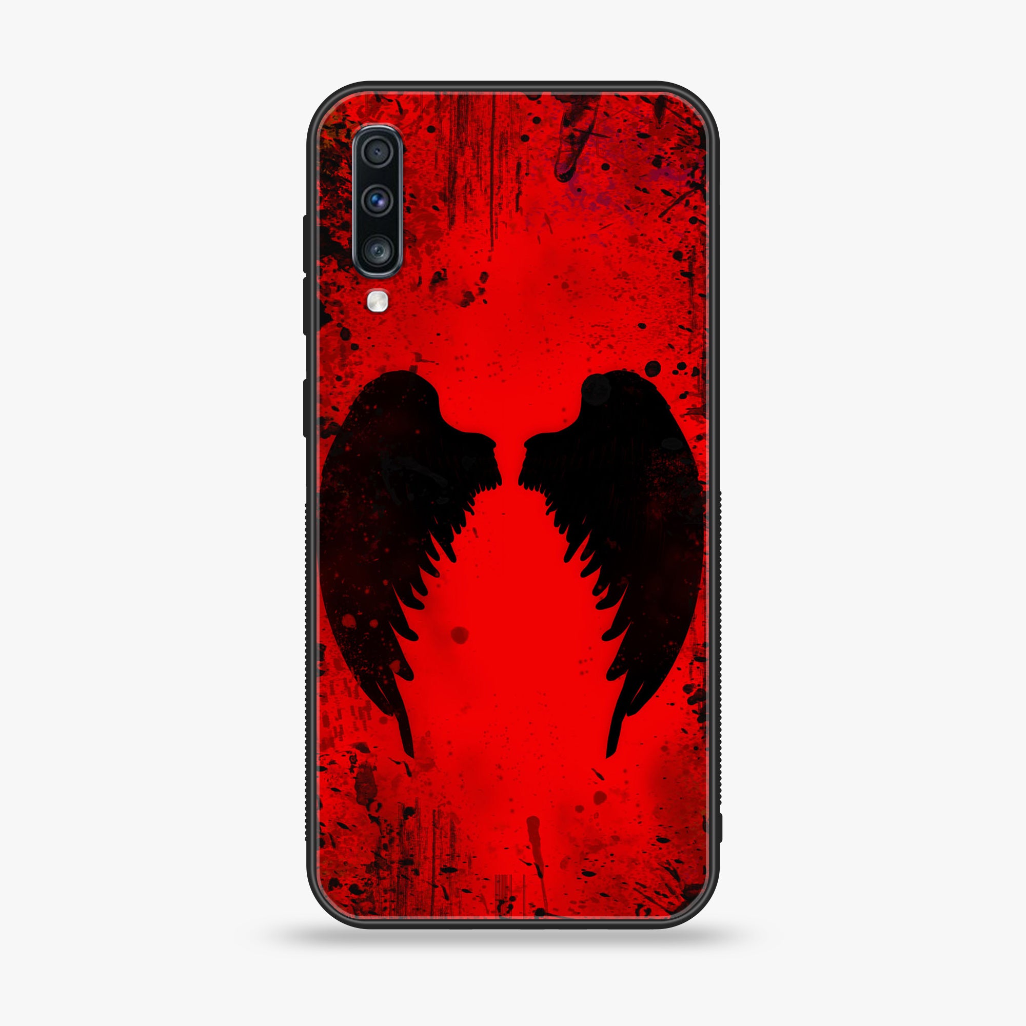 Samsung Galaxy A70 - Angel Wings 2.0  Series - Premium Printed Glass soft Bumper shock Proof Case