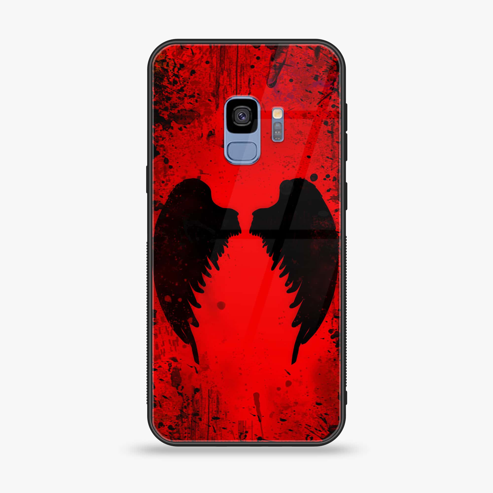 Galaxy S9 - Angel Wings 2.0 Series - Premium Printed Glass soft Bumper shock Proof Case