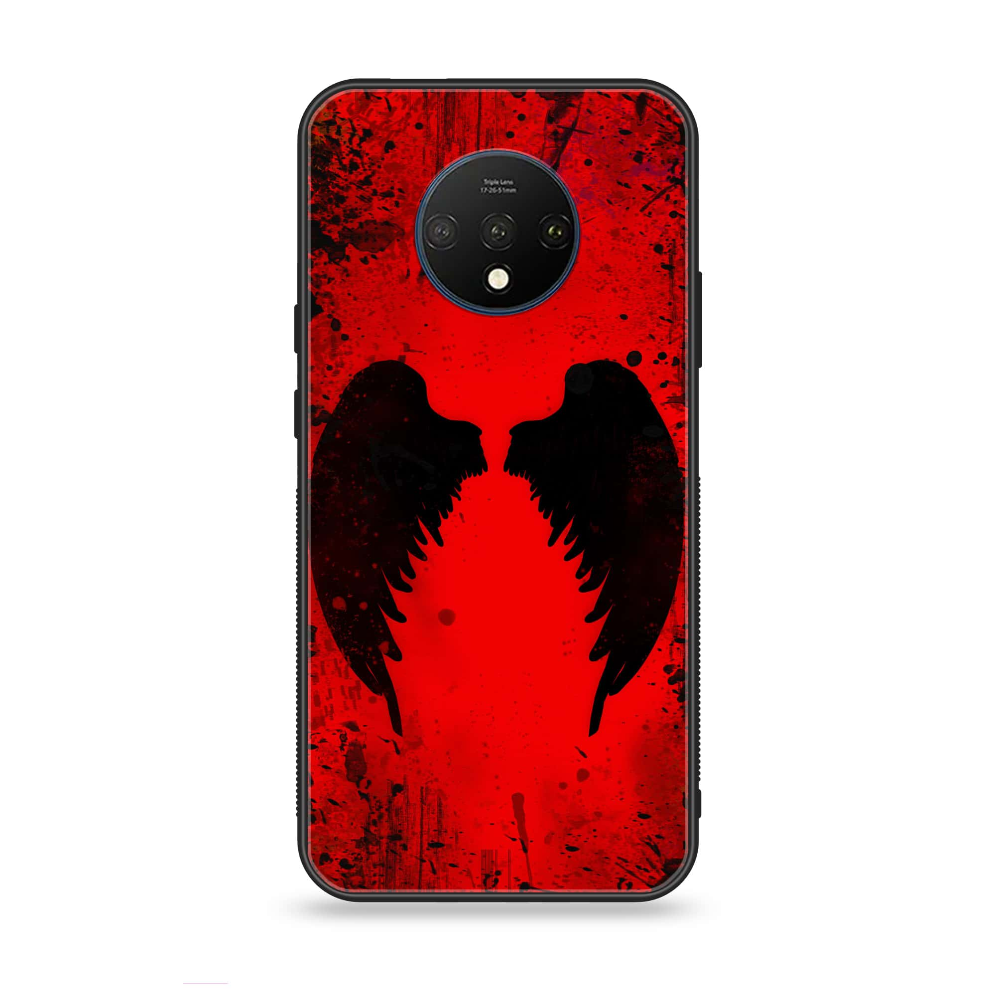 OnePlus 7T - Angel Wings 2.0 Series - Premium Printed Glass soft Bumper shock Proof Case