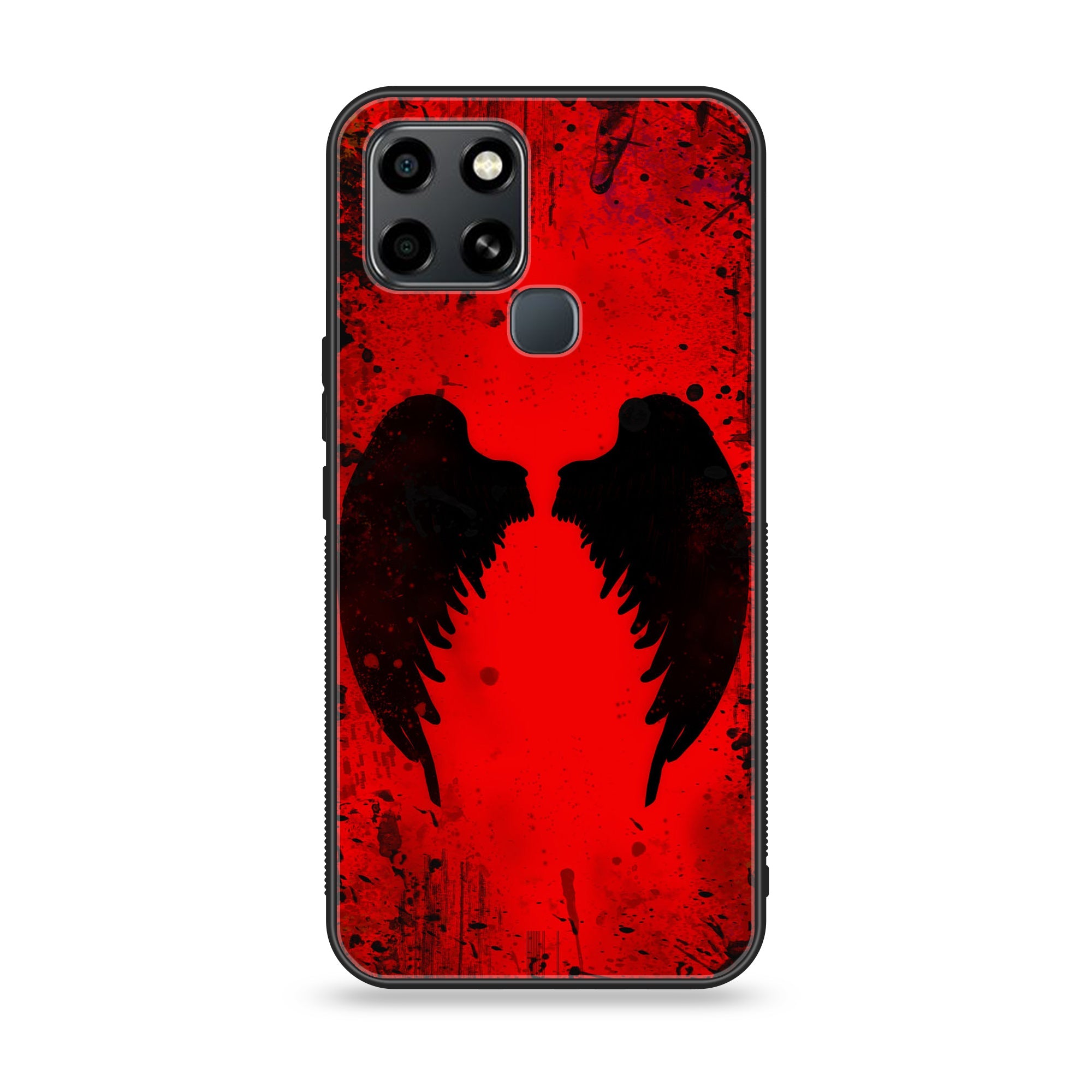 Infinix Smart 6 HD - Angel Wings 2.0 Series - Premium Printed Glass soft Bumper shock Proof Case