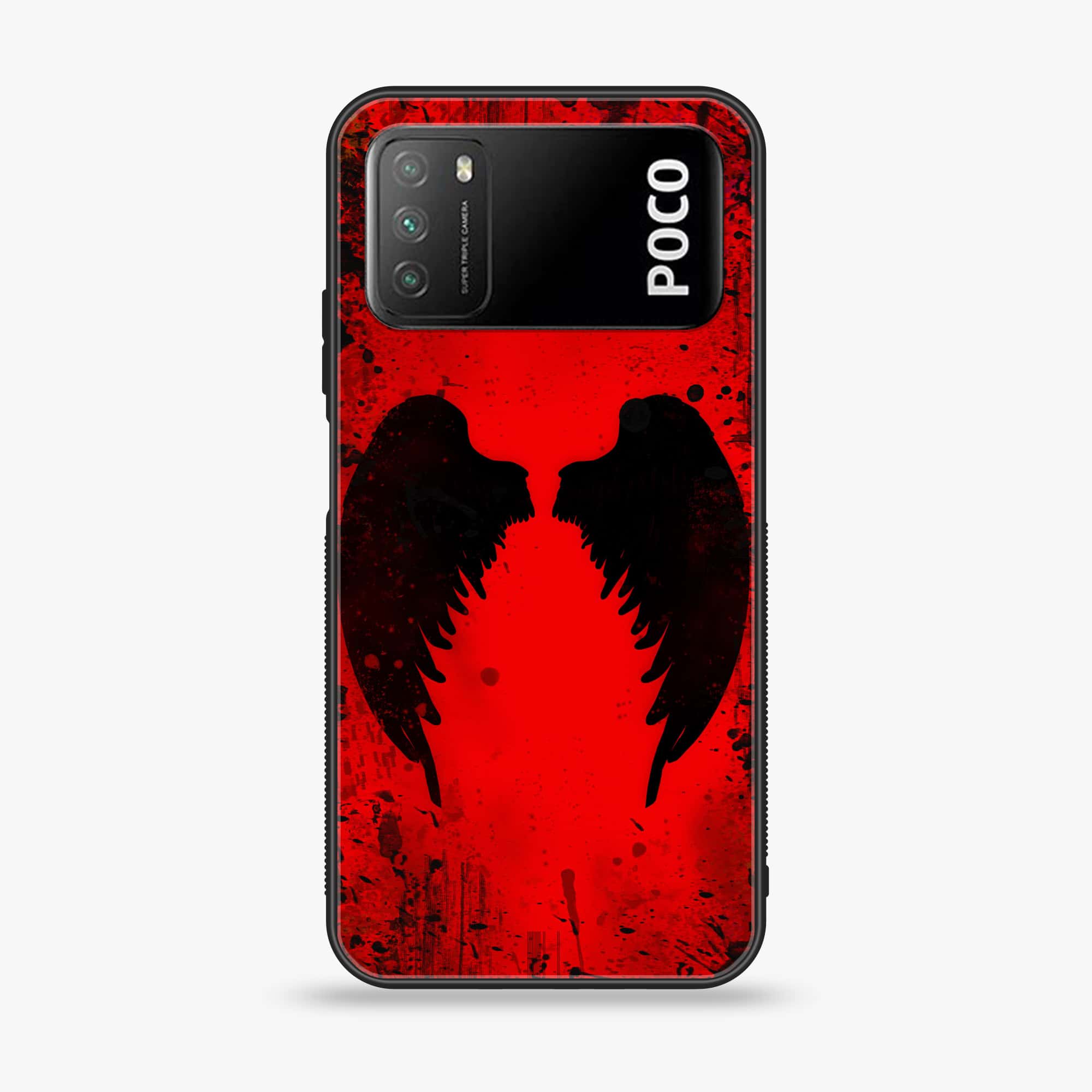 Xiaomi Poco M3 - Angel Wings 2.0 Series - Premium Printed Glass soft Bumper shock Proof Case