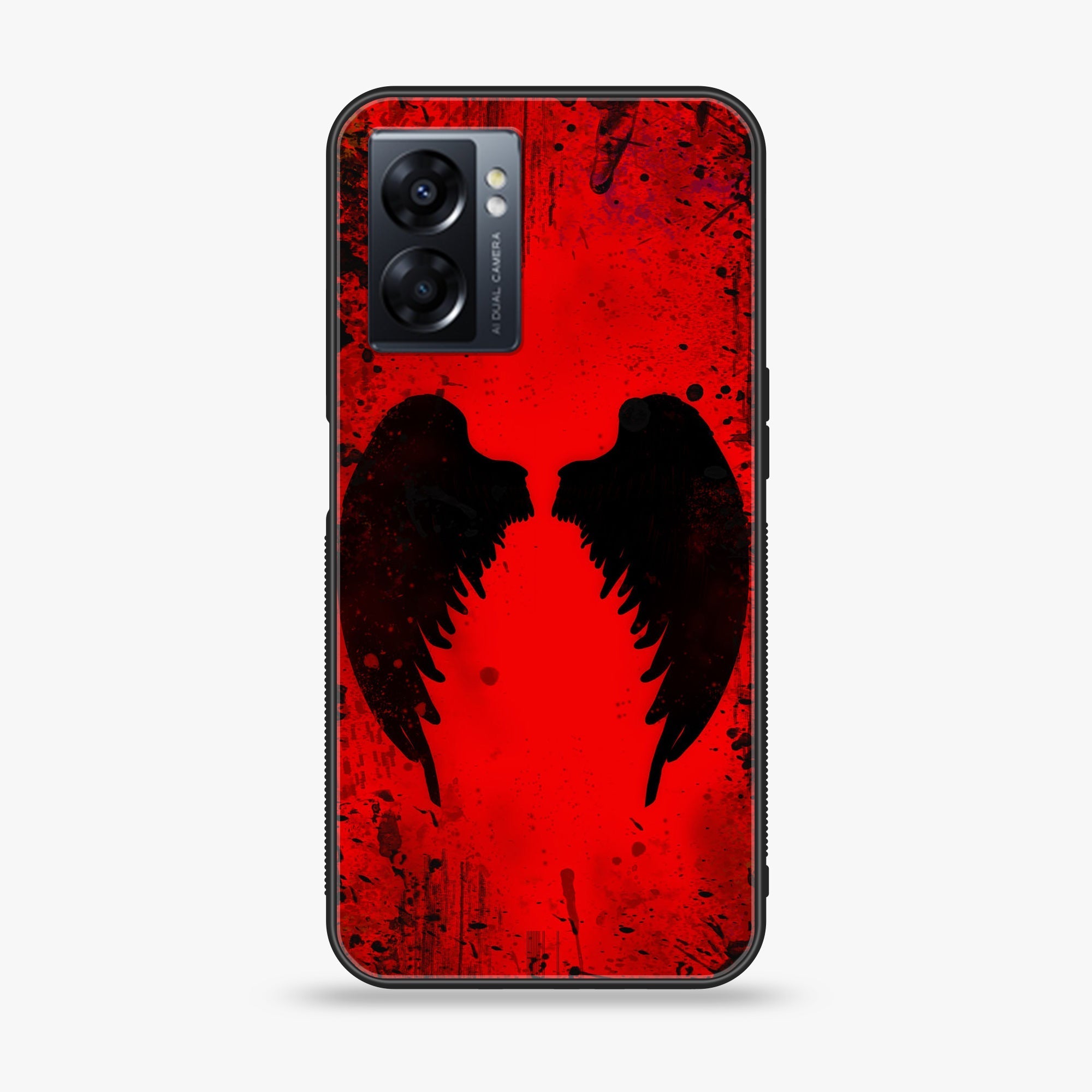 Oppo A77 4G - Angel Wings 2.0 Series - Premium Metal Printed soft Bumper shock Proof Case