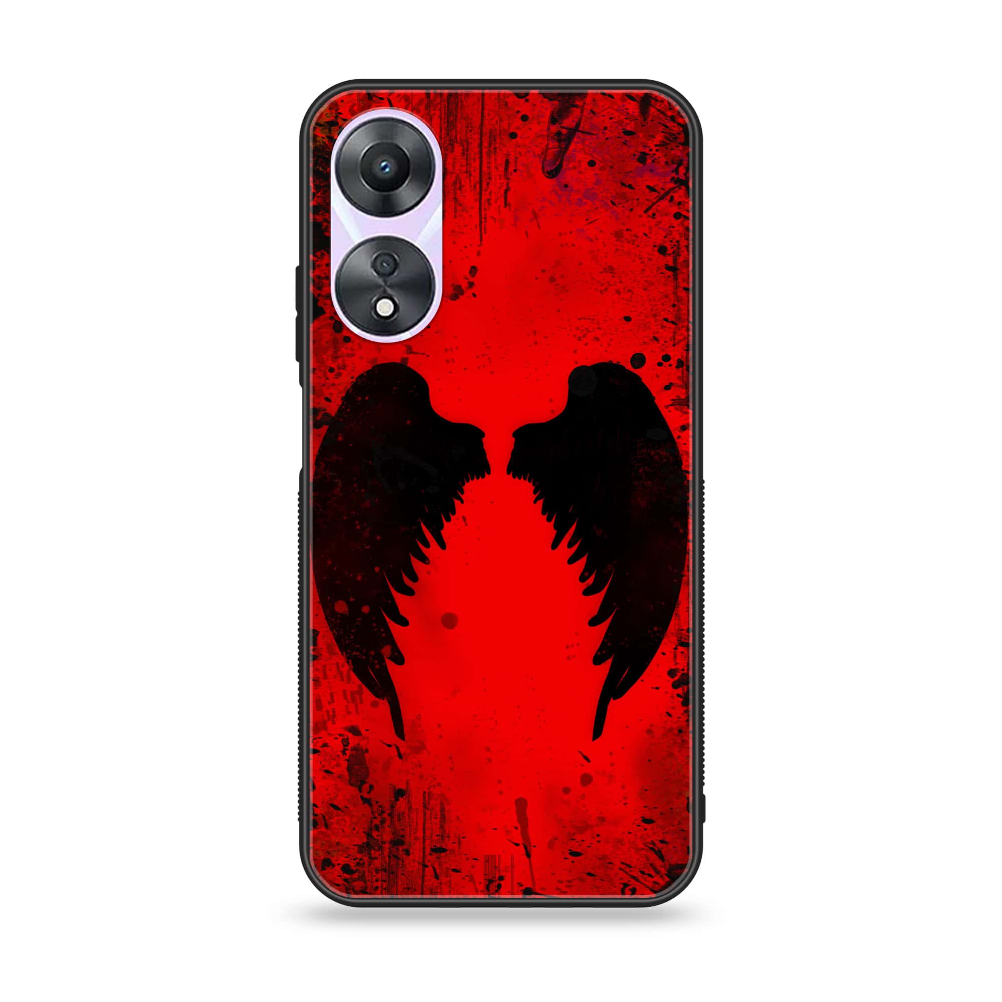 Oppo A78 4G - Angel Wings 2.0 Series - Premium Printed Glass soft Bumper shock Proof Case