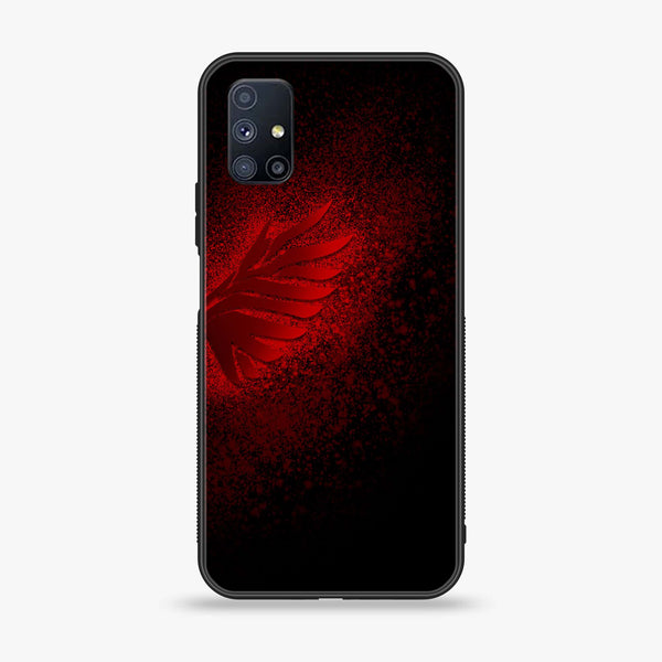 Samsung Galaxy M51 - Angel Wings 2.0 Series - Premium Printed Glass soft Bumper shock Proof Case