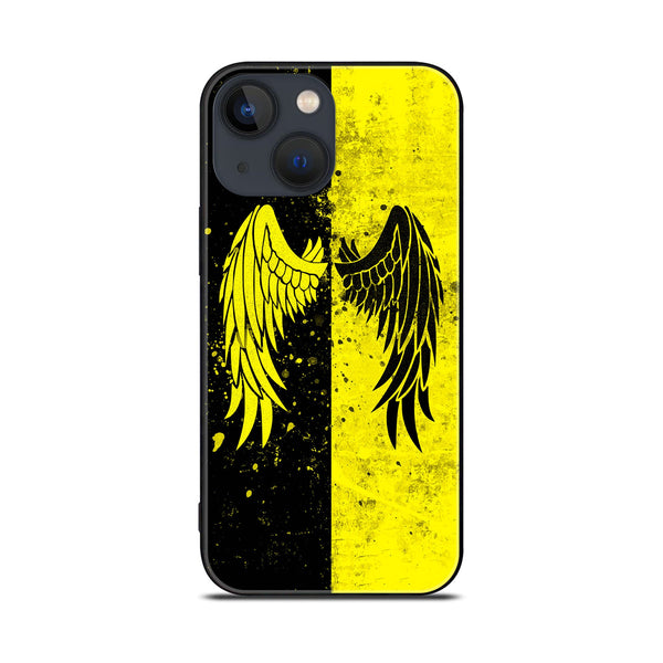 iPhone 14 Plus  Angel Wings 2.0 Series Design 1  - Premium Printed Glass soft Bumper shock Proof Case CS-18932