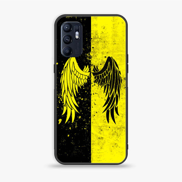 Oppo Reno 6 - Angel Wings 2.0 Design 1  - Premium Printed Glass soft Bumper shock Proof Case  CS-24814 CS-24903
