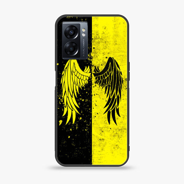 Oppo A77s - Angel Wings 2.0 Series - Premium Printed Glass soft Bumper shock Proof Case