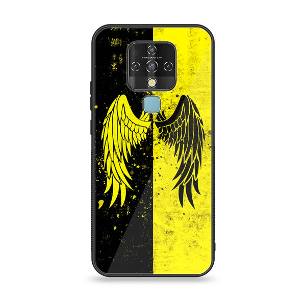 Tecno Camon 16 - Angel Wings 2.0 Design 1 - Premium Printed Glass soft Bumper shock Proof Case CS-15040