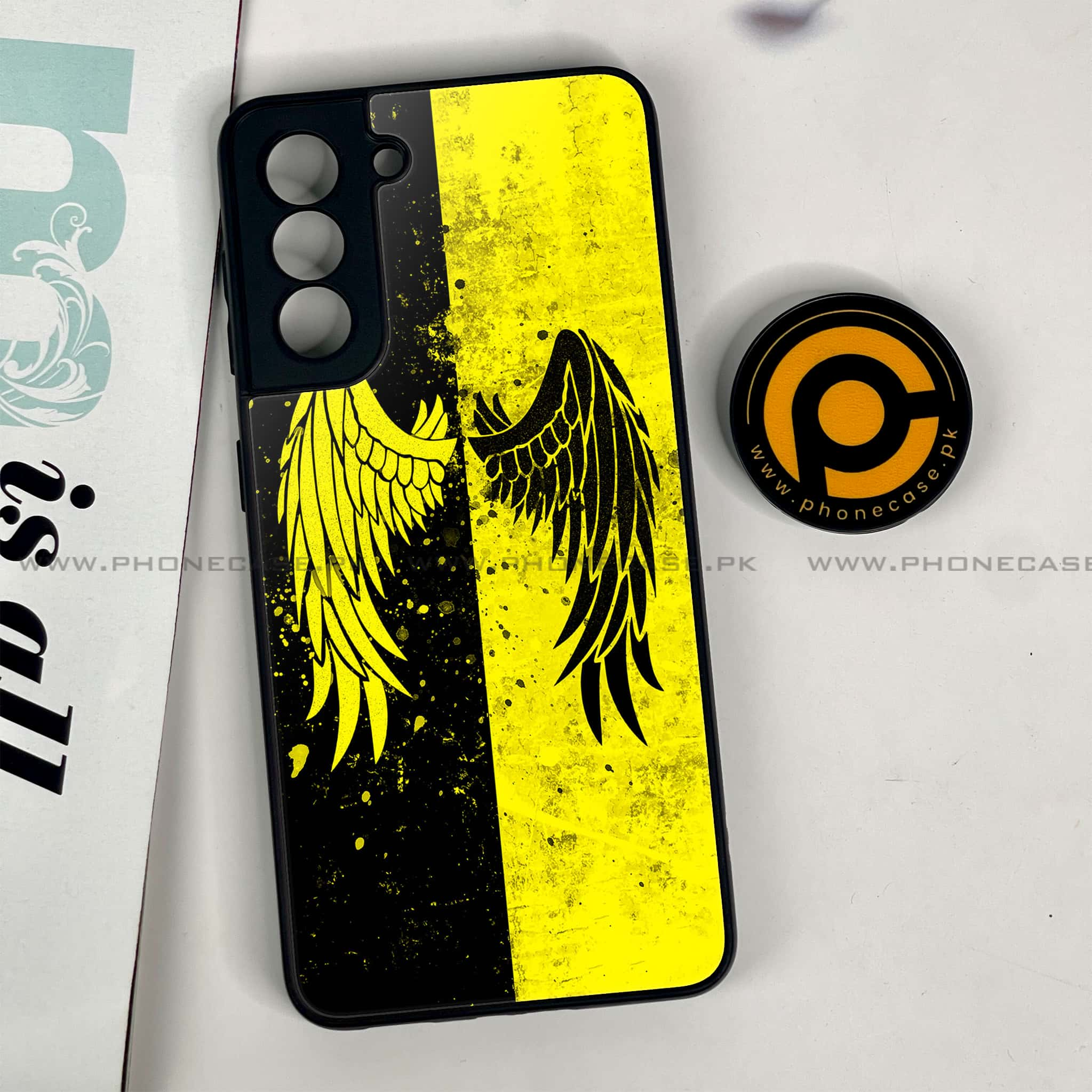 Samsung Galaxy S21 - Angel Wing 2.0 Series - Premium Printed Glass soft Bumper shock Proof Case