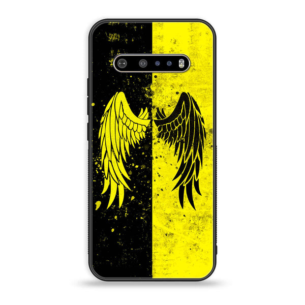 LG V60 Angel Wings 2.0 series  Design 1 Premium Printed Glass soft Bumper shock Proof Case  CS-19368