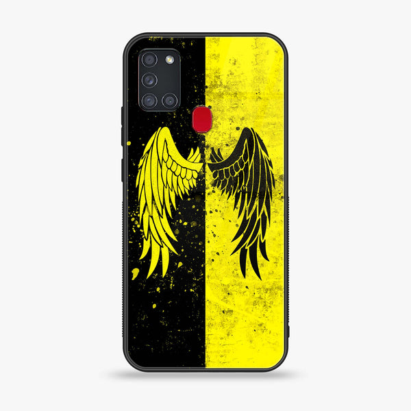 Samsung Galaxy A21s - Angel Wings 2.0 Series - Premium Printed Glass soft Bumper shock Proof Case