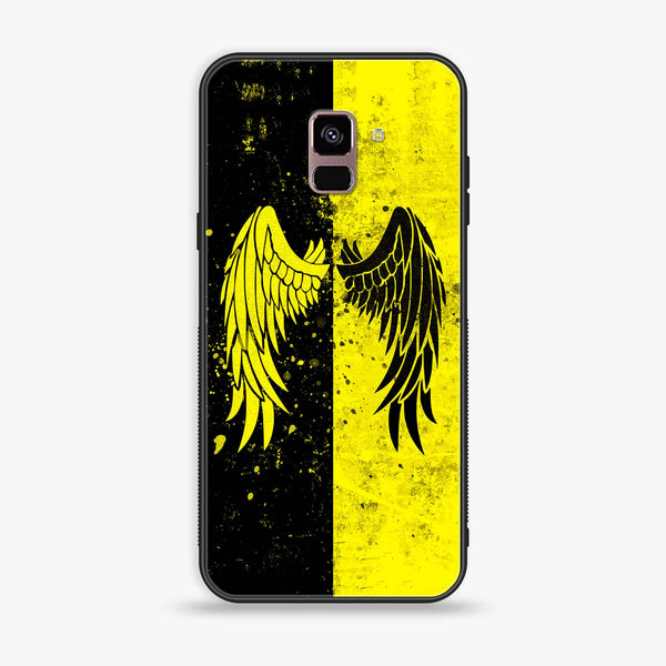 Samsung Galaxy A8+ (2018) - Angel Wings 2.0 Series - Premium Printed Glass soft Bumper shock Proof Case