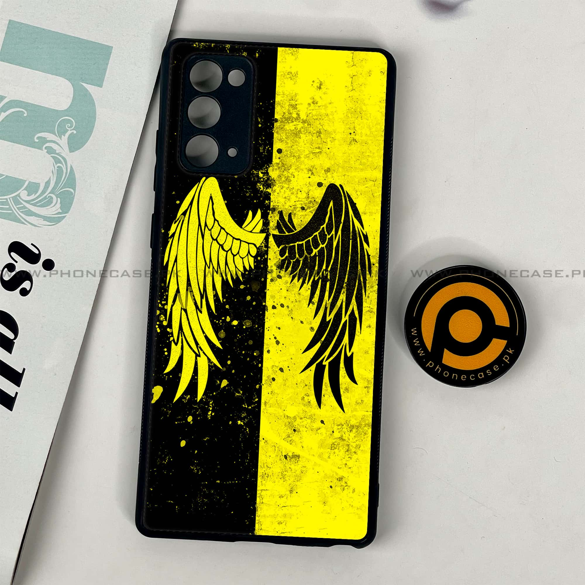 Samsung Galaxy Note 20 - Angel Wings 2.0 Series - Premium Printed Glass soft Bumper shock Proof Case