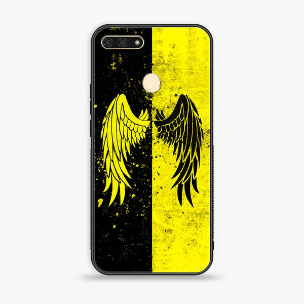 Huawei Y6 2018/Honor Play 7A - Angel Wings 2.0 Series - Premium Printed Glass soft Bumper shock Proof Case