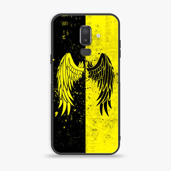 Samsung Galaxy J8 2018 - Angel Wings 2.0 Series - Premium Printed Glass soft Bumper shock Proof Case