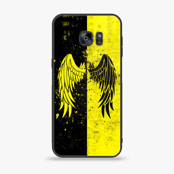 Samsung Galaxy S7 - Angel Wings 2.0 Series - Premium Printed Glass soft Bumper shock Proof Case