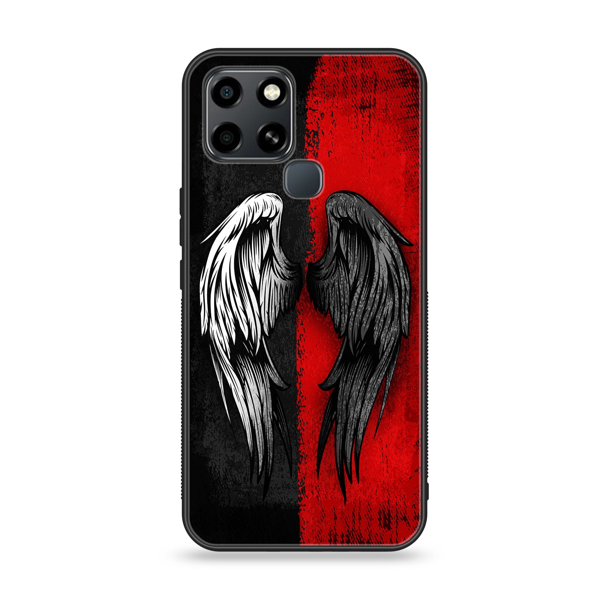 Infinix Smart 6 HD - Angel Wings 2.0 Series - Premium Printed Glass soft Bumper shock Proof Case