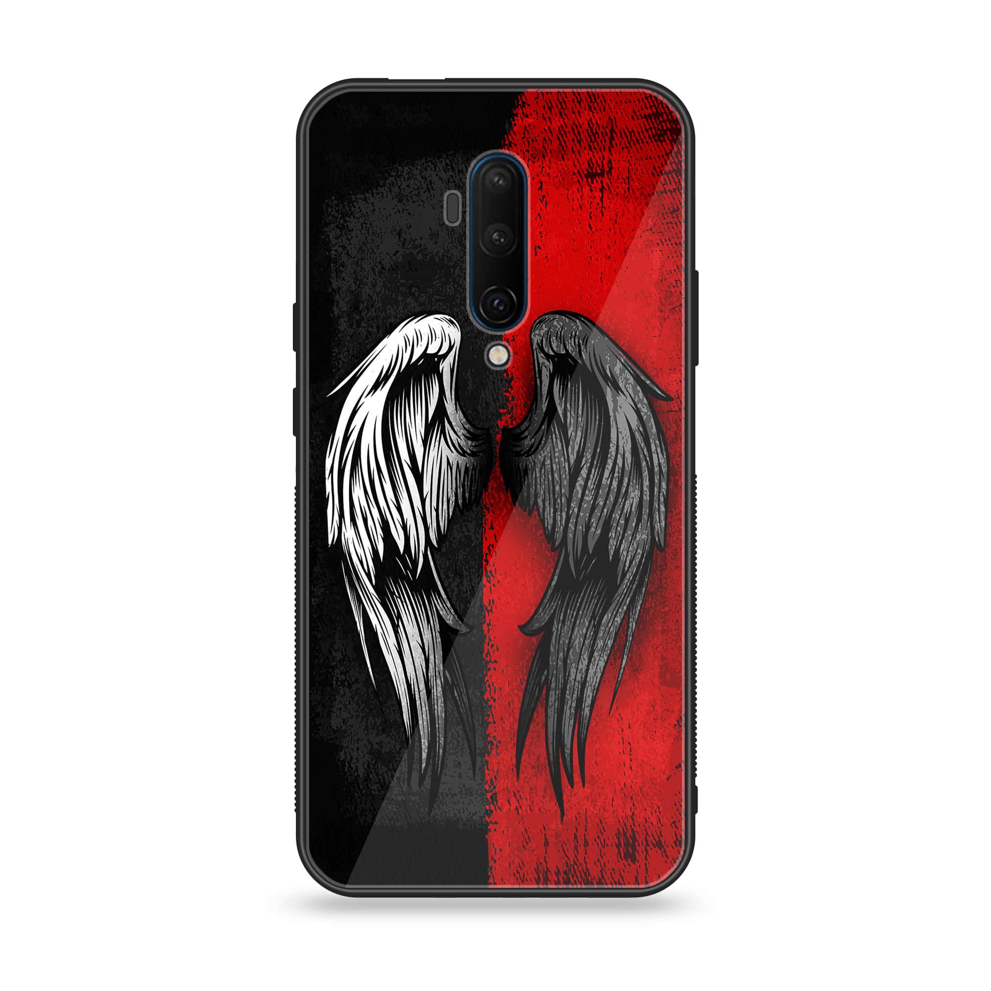 OnePlus 7T Pro - Angel Wings 2.0 Series - Premium Printed Glass soft Bumper shock Proof Case