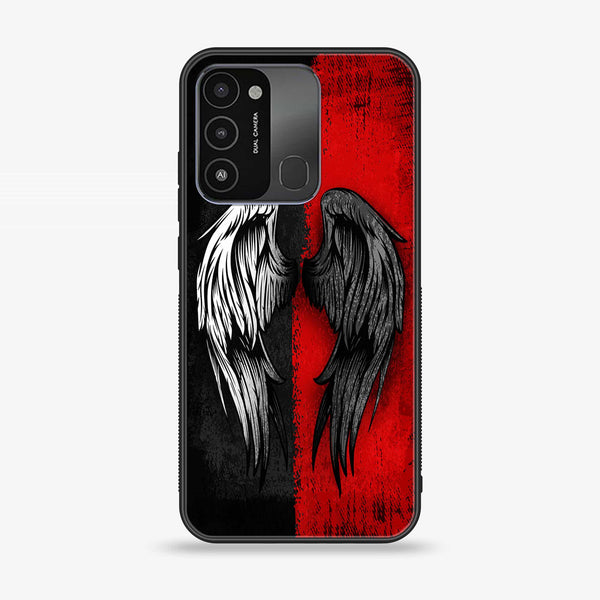 Tecno Spark 8C  Angel Wings 2.0 Design 10 Premium Printed Glass soft Bumper shock Proof Case CS-40998