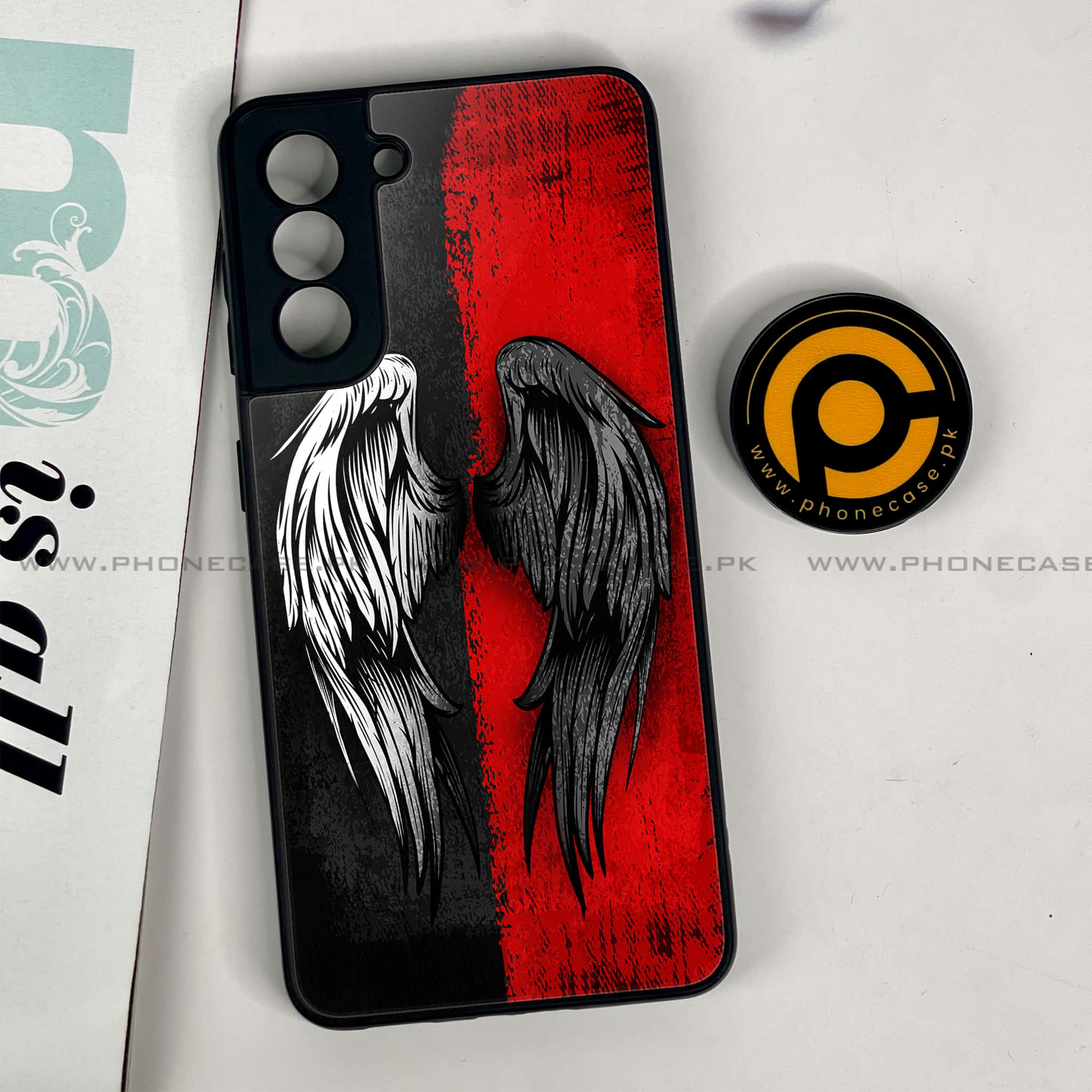 Samsung Galaxy S21 - Angel Wing 2.0 Series - Premium Printed Glass soft Bumper shock Proof Case