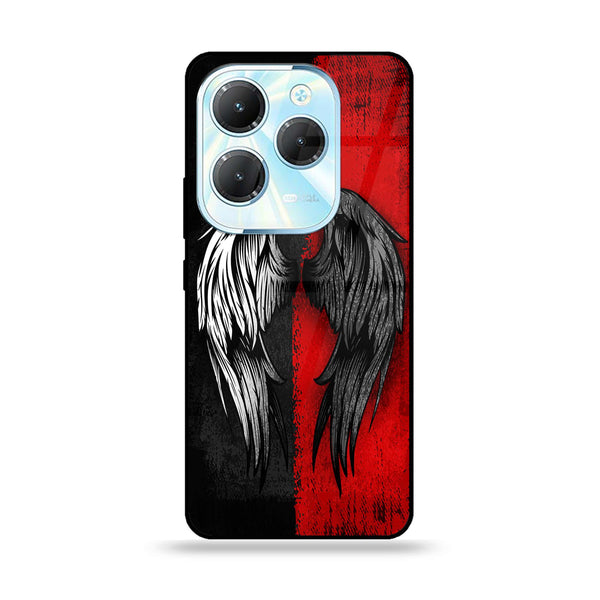 Infinix Hot 40 - Angel Wings 2.0 Design 10 - Premium Printed Glass soft Bumper shock Proof Case CS-8002 - CS-8031